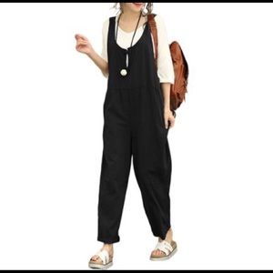 Black Cotton Jumpsuit Size Large